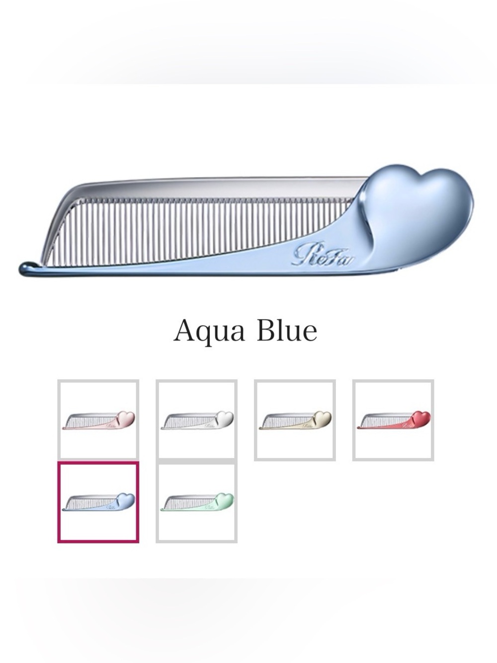 REFA BNIB heart comb foldable aira aqua blue hair comb brush accessories
